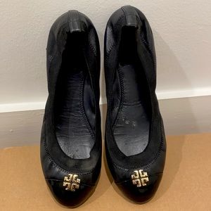 Tory Burch Black Flats